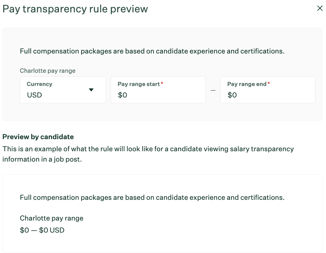 Screenshot of the preview rule window. 