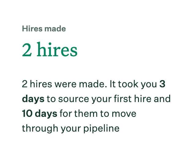 Screenshot of hires made widget