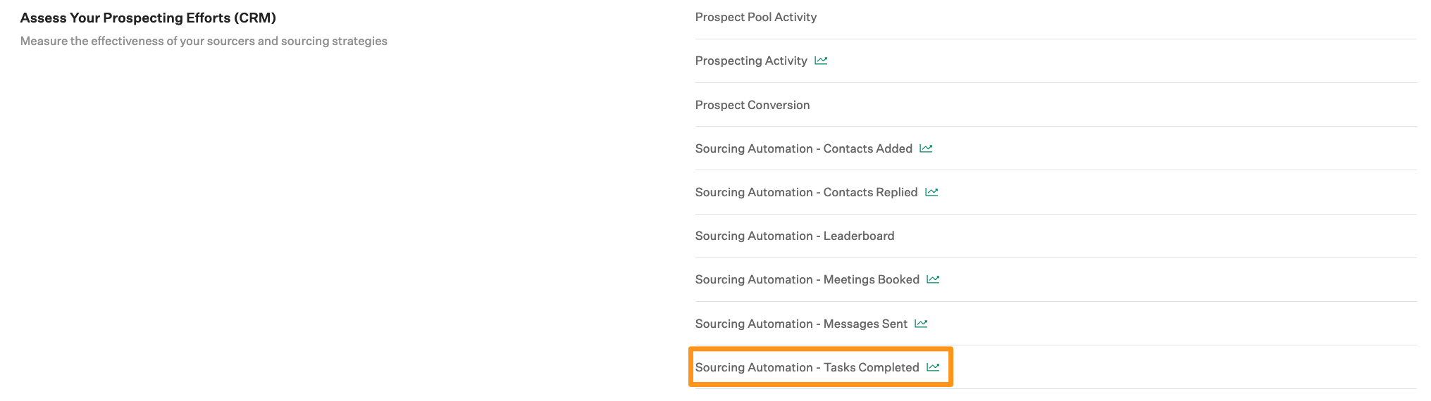 Screenshot of the Sourcing Automation Tasks Completed button. 