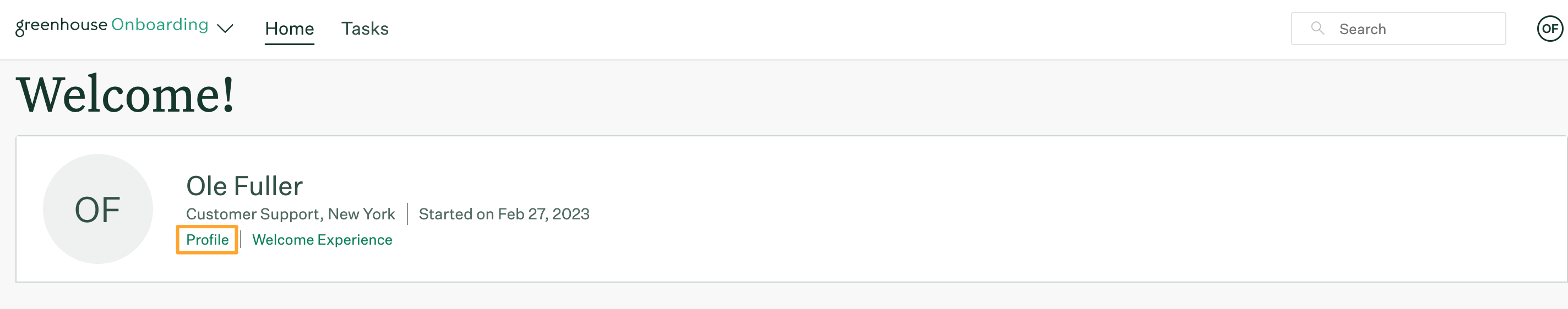 New-hire-view-of-Greenhouse-Onboarding-homepage-with-profile-button-highlighted.png