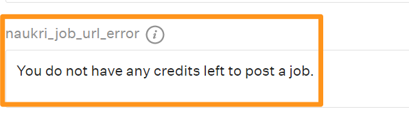 Naukri_error_you_do_not_have_credits_surfaced_in_Greenhouse_Recruiting.png