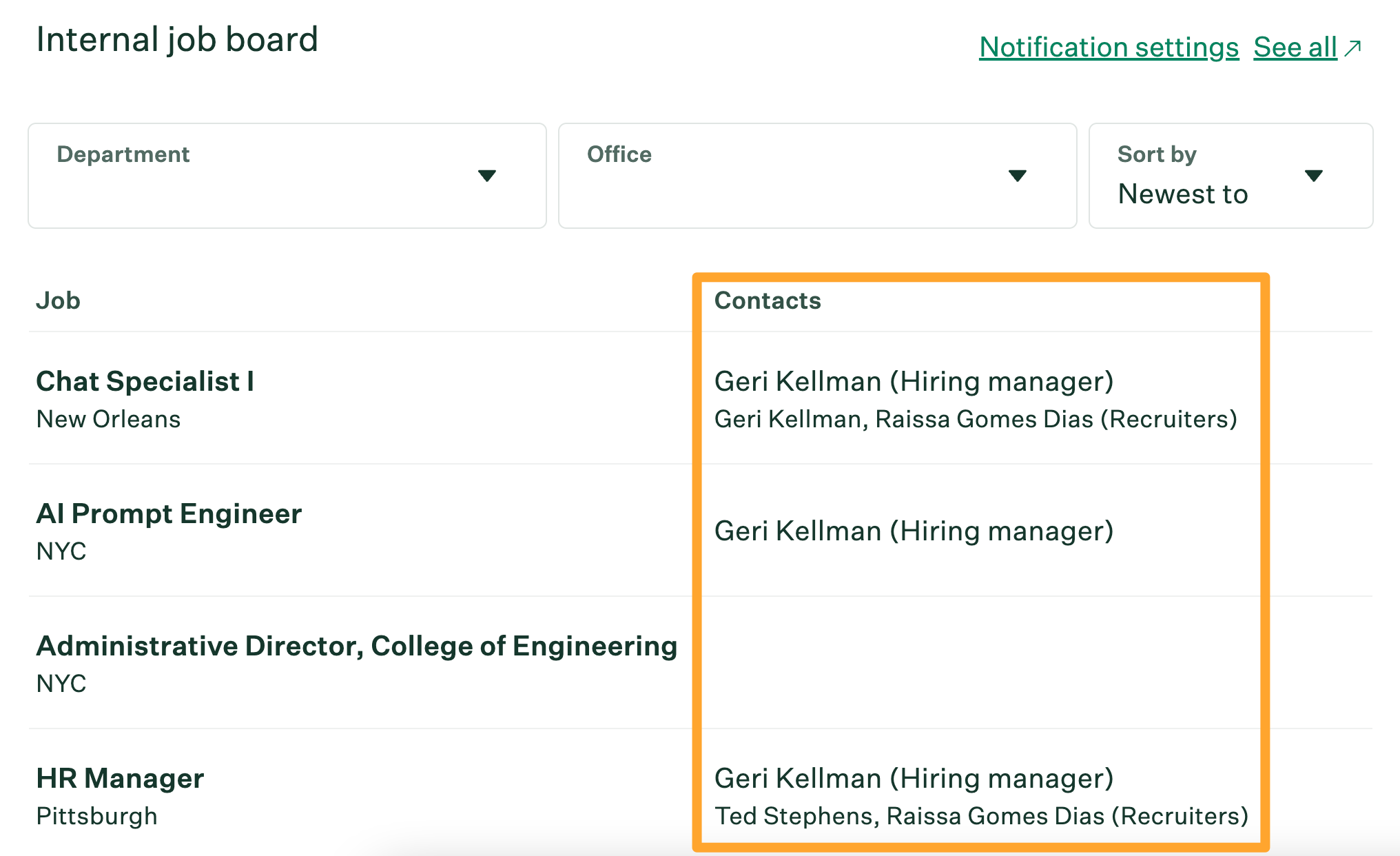 internal job boards