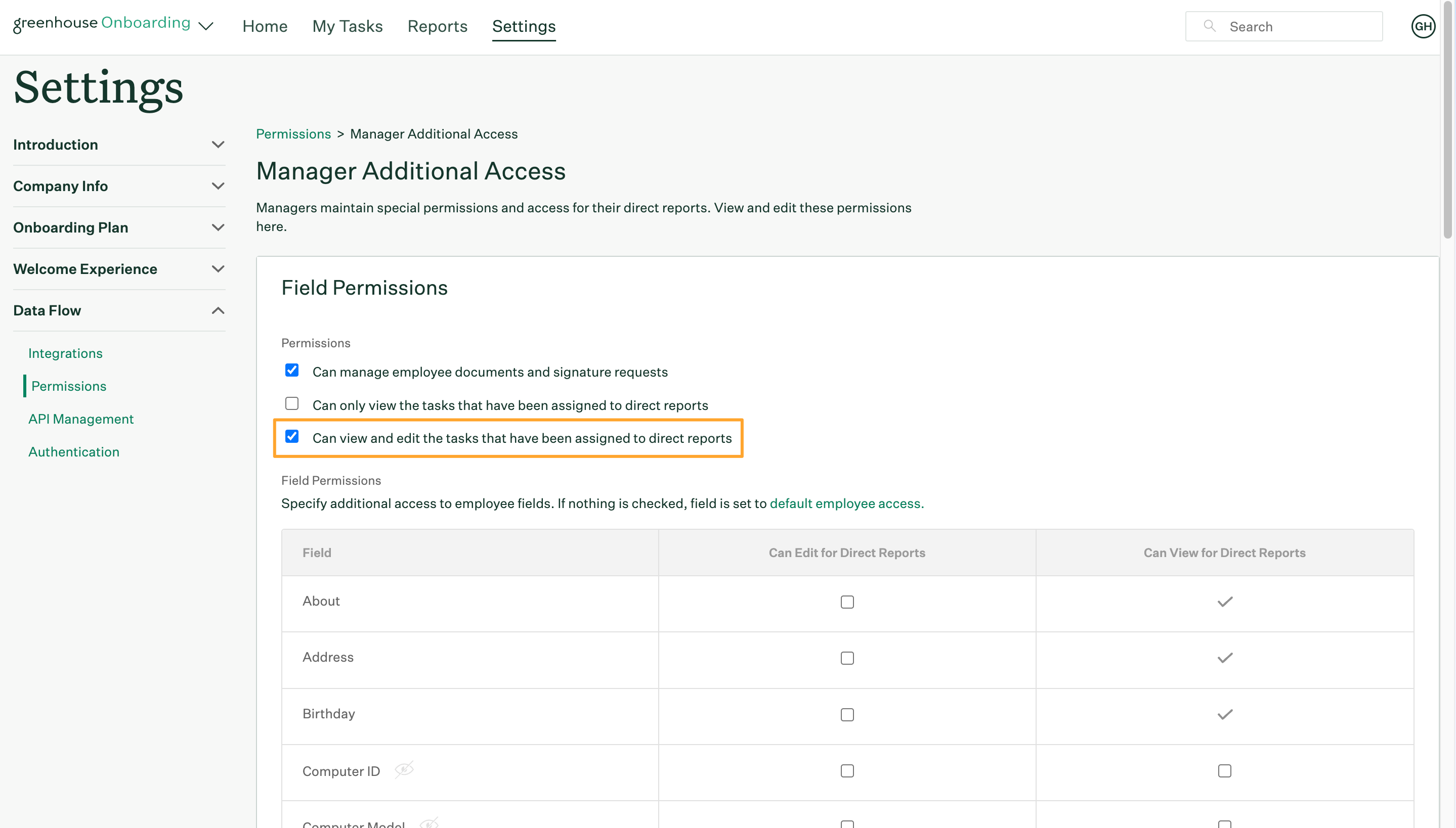 Greenhouse_Onboarding_Manager_Additional_Access_with_Can_view_and_edit_the_tasks_that_have_been_assigned_to_direct_reports_permission_turned_on.png