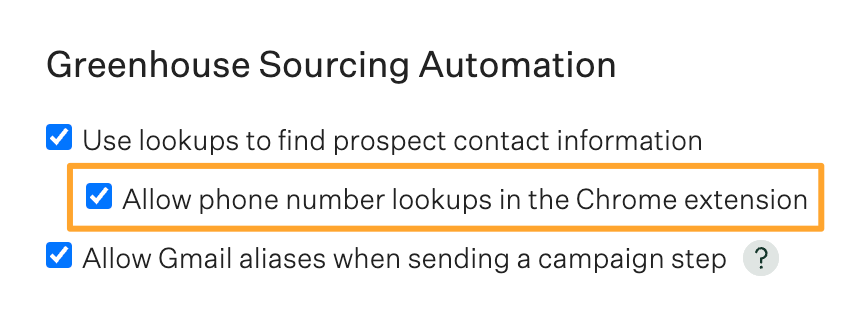 Sourcing Automation permission policies with email and phone lookup permissions turned on