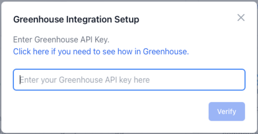 The ClearChecks platform shows a field to enter the Harvest API key created in the previous step, with a button that says Verify