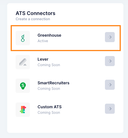 The Reevolt platform shows ATS Connectors with Greenhouse highlighted in marigold