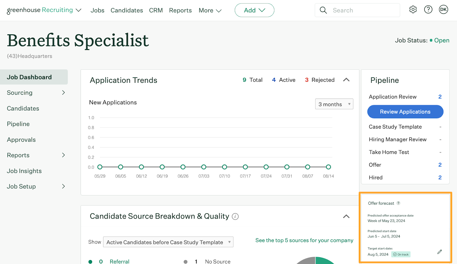 offer forecast panel highlighted in marigold on job dashboard.png