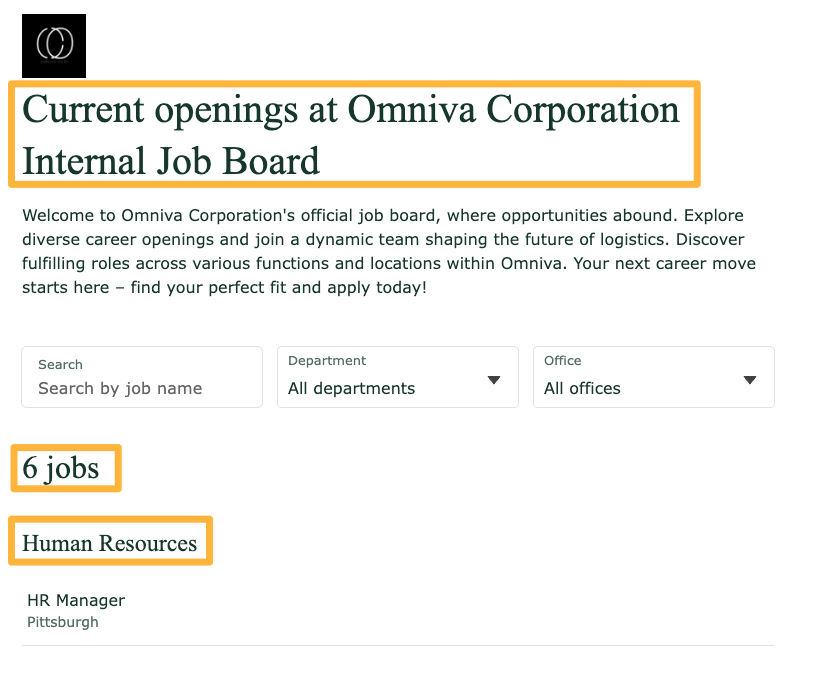Internal job board page with orange boxes highlighting all primary text.png