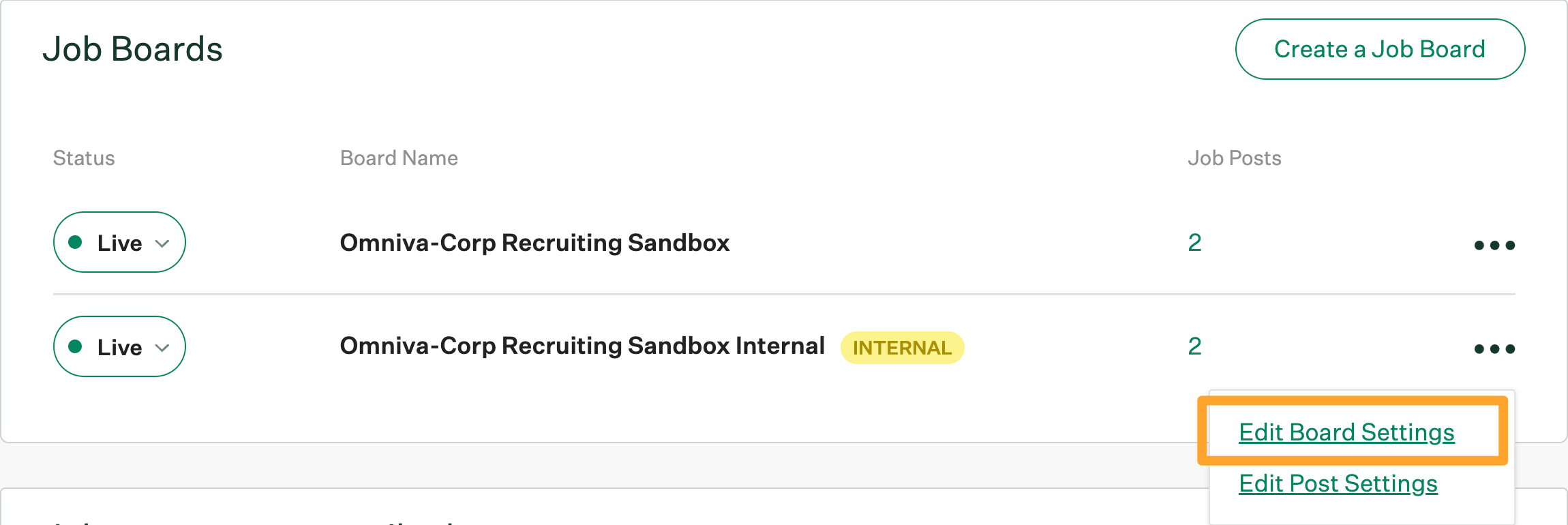 Job boards page showing the Edit Board Settings link.png