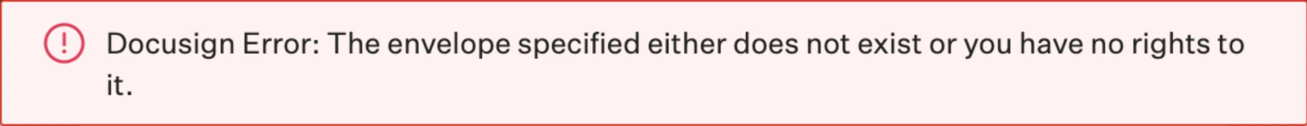 The DocuSign error the envelope specified either does not exist or you have no rights to it is shown on a banner in Greenhouse Recruiting