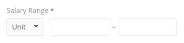 Screenshot of an example salary range