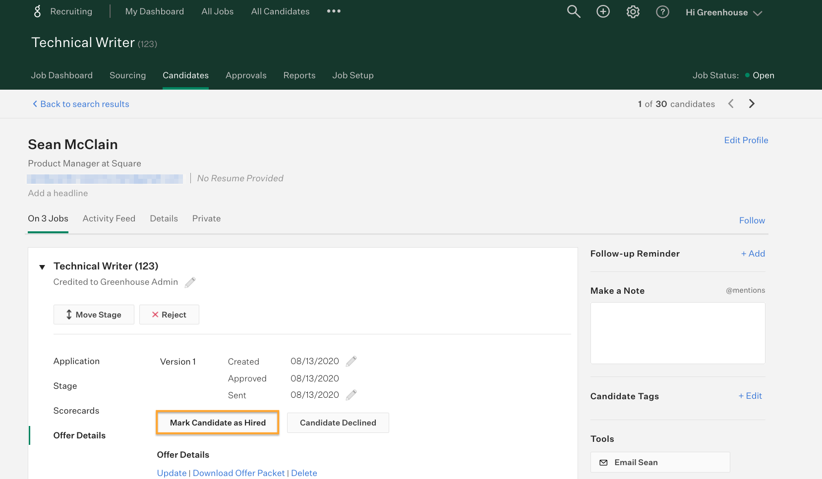 BambooHR Greenhouse Support