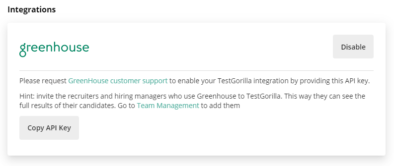 TestGorilla integration image