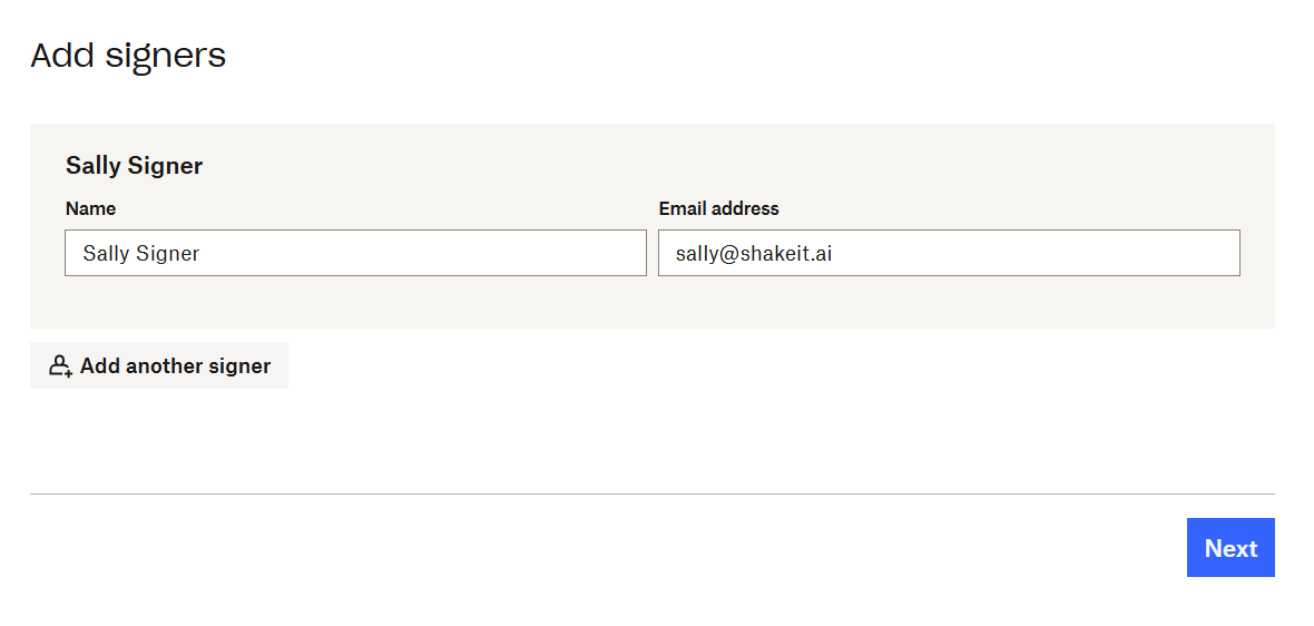 Signer's Name and E-mail