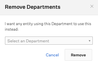 An in-app example from Greenhouse Recruiting shows a box saying I want to remove this custom field and replace any entity using it with, followed by a dropdown selection