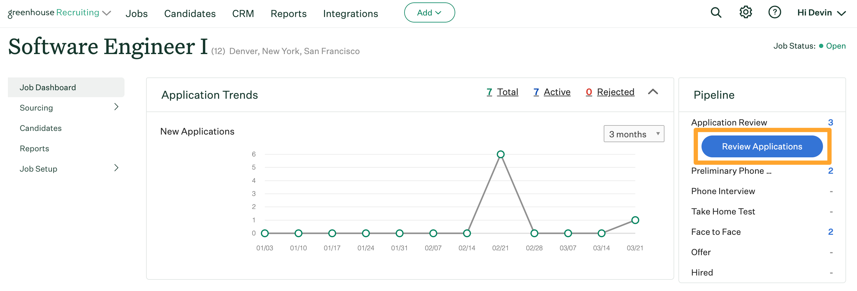 Application review stage – Greenhouse Support