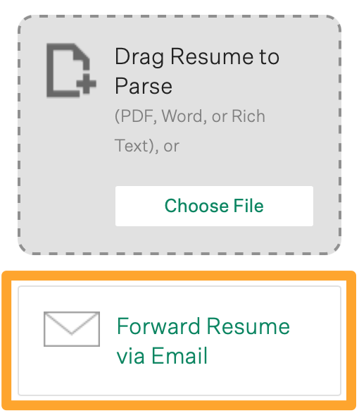 Screenshot of the forward resume via email link