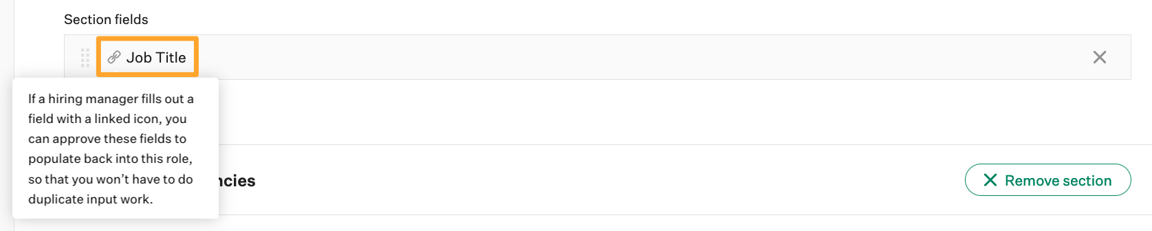 Linked field with tooltip