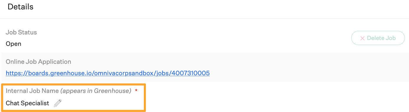Linked field in a job's job info