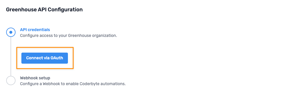 Coderbyte integration setup — steps 1–3 (confirm screenshot description with Coderbyte)