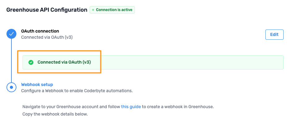 Coderbyte integrations page showing Greenhouse Recruiting as connected