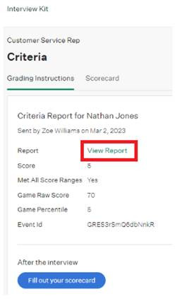 Greenhouse Interview Kit showing Criteria score summary