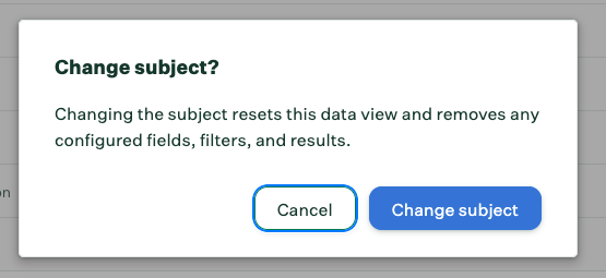 Subject change confirmation dialog