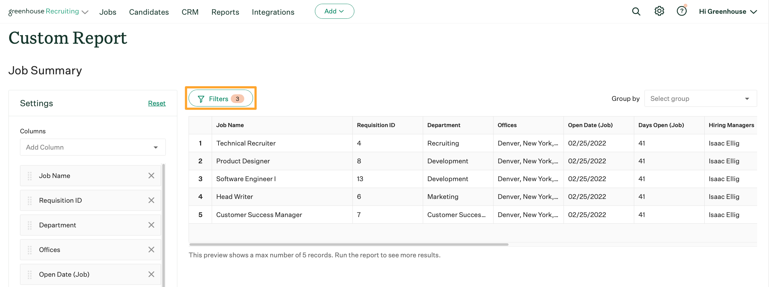 Training progress reporting - filter user groups