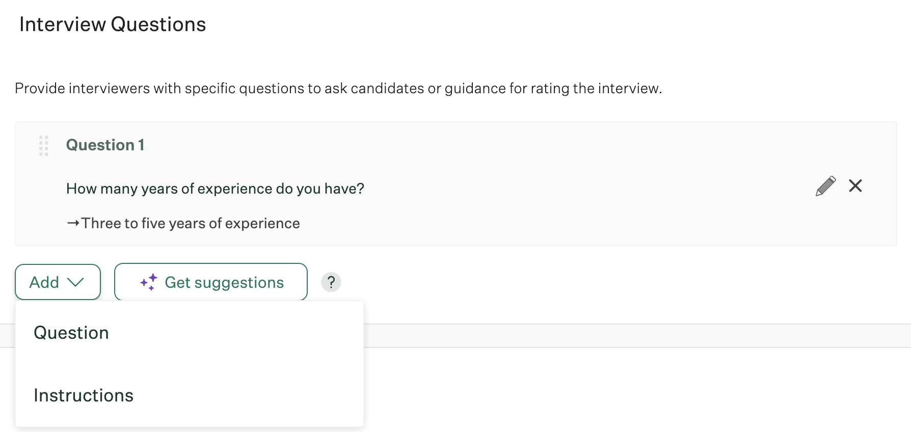 Interview question instructions