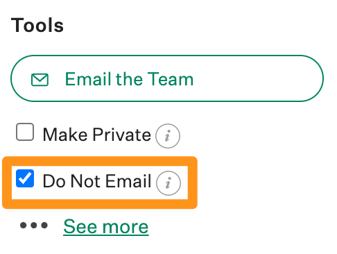 Screenshot of Do Not Email button