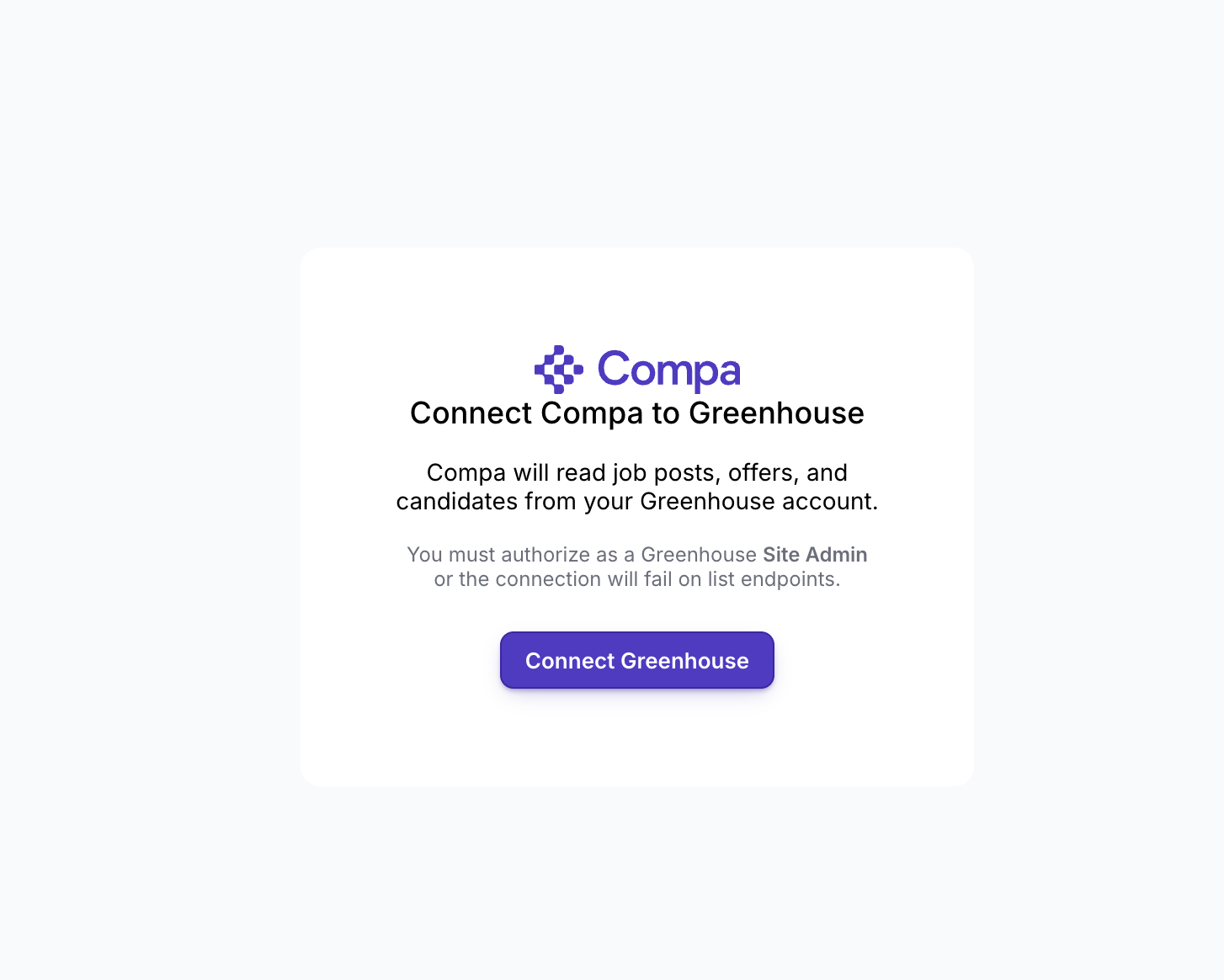 Compa personal onboarding link landing page