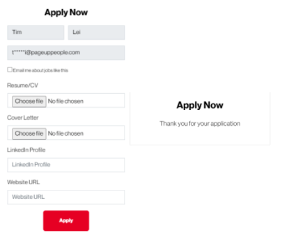 Apply Call-to-action with application questions