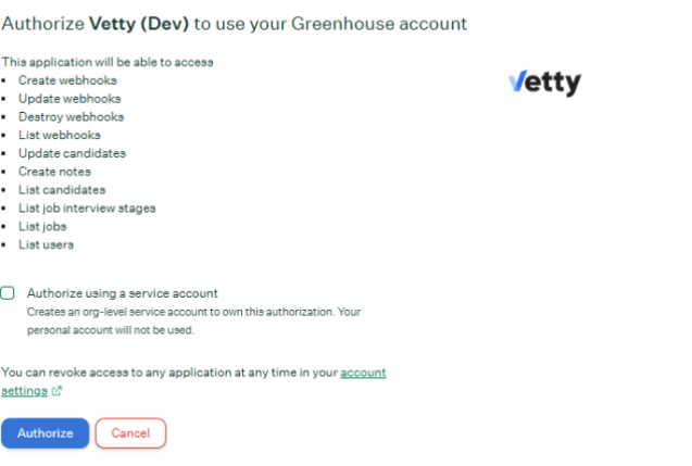 List of permissions for Greenhouse V3 integration