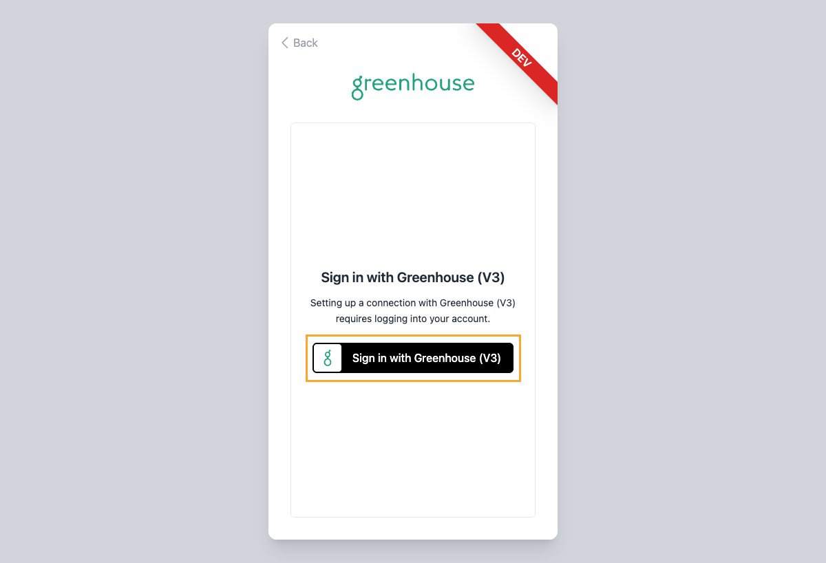 Sign in with Greenhouse authorization window