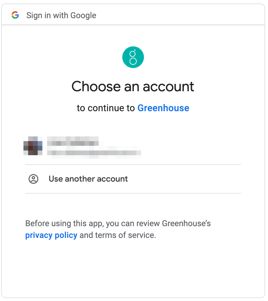 Google's platform shows Sign In With Google and an example Google account pre-selected