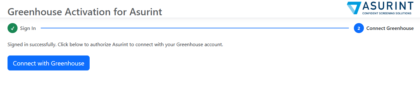 Connect with Greenhouse button