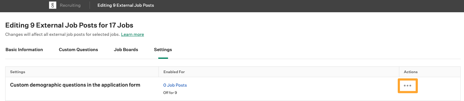 Screenshot of Bulk Actions