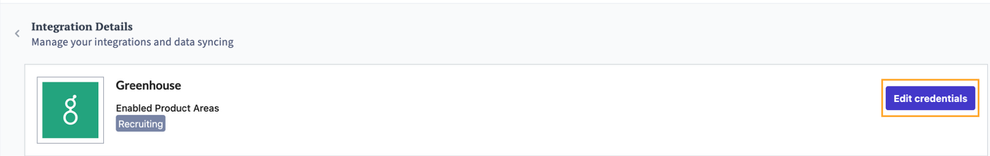 Edit Credentials button
