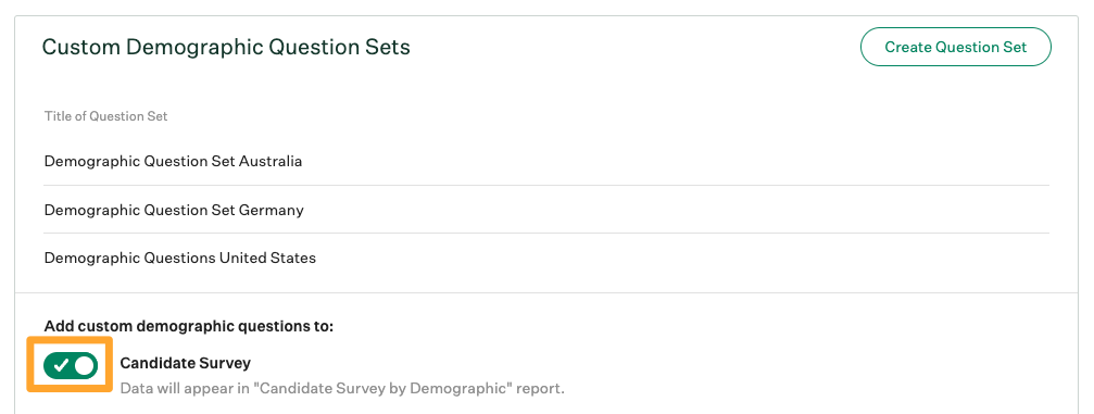 Screenshot of Candidate Survey