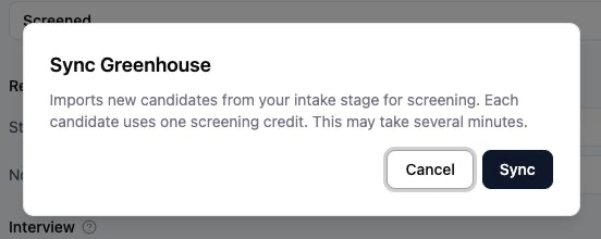 Sync confirmation dialog