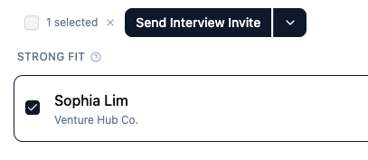 AI Screened send interview invites confirmation dialog