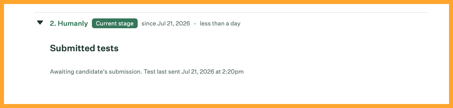 Assessment status displayed in Greenhouse Recruiting