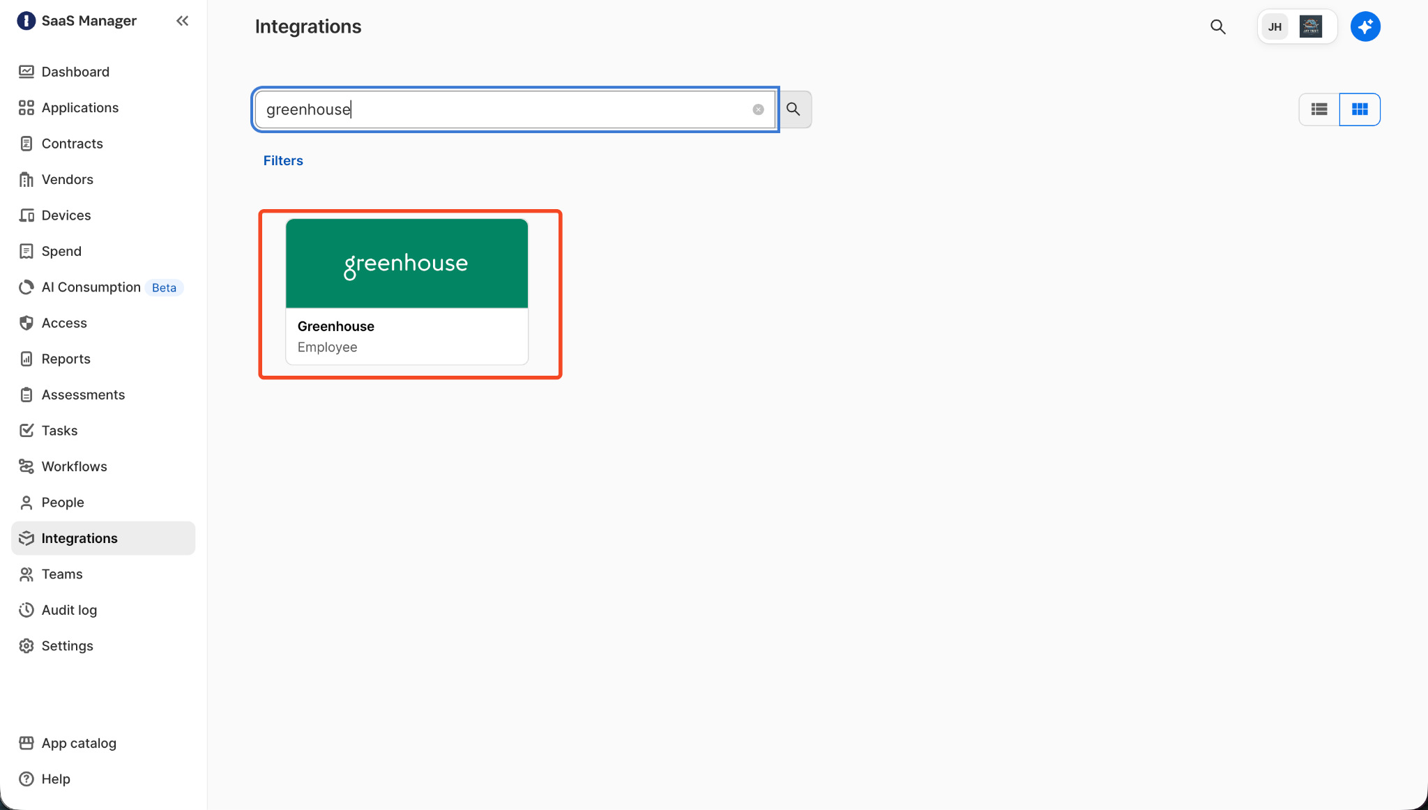 Signing in to Greenhouse to authorize 1Password SaaS Manager