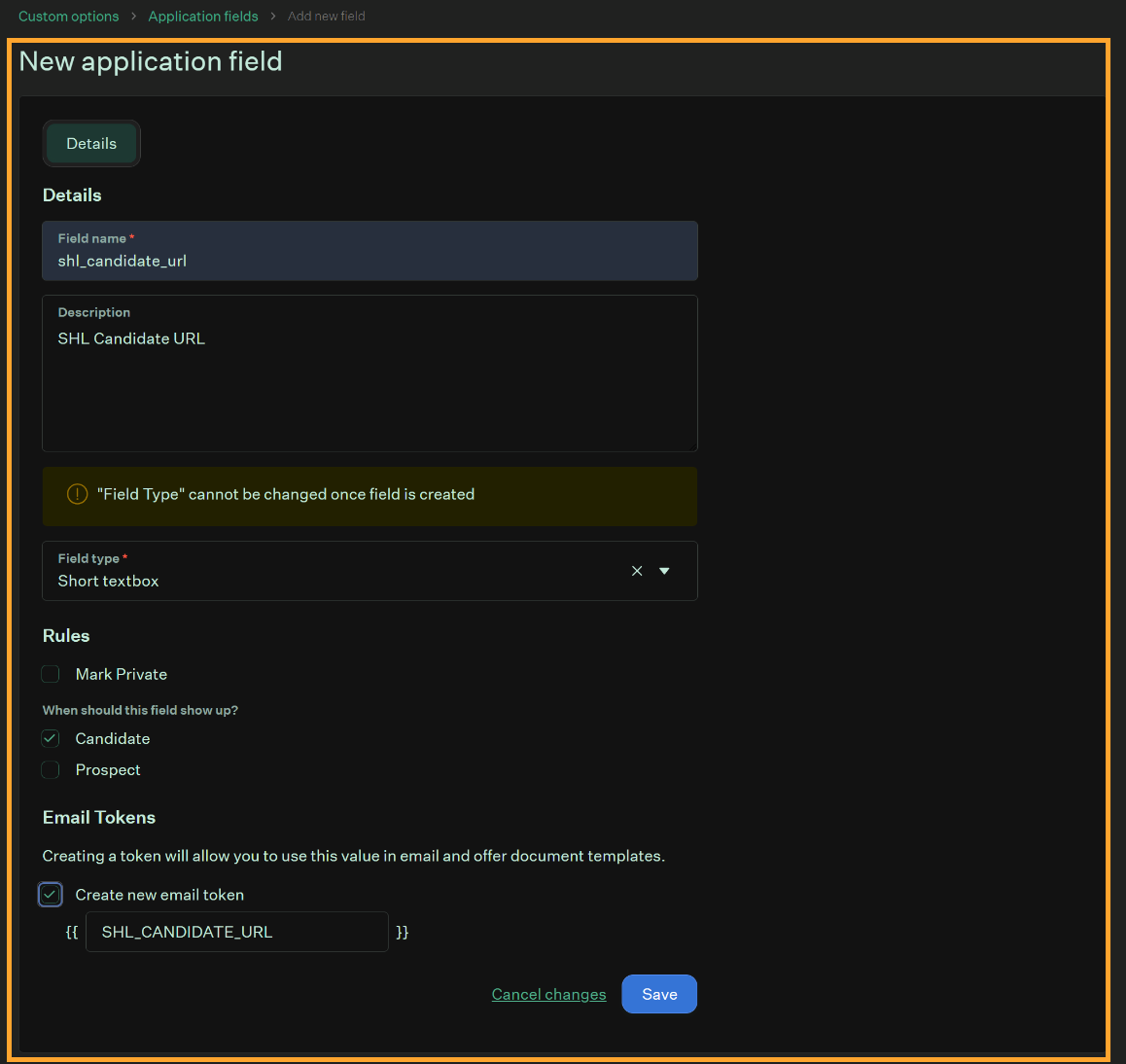 shl_candidate_url field showing the candidate's assessment link