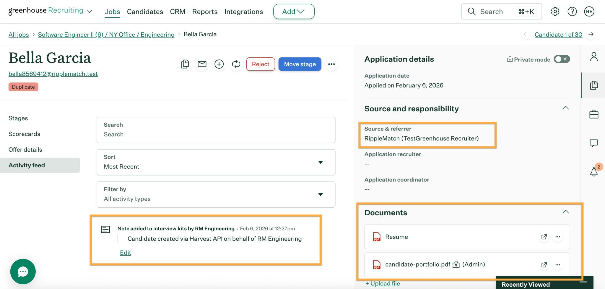 Candidate Source field shown on a Greenhouse application