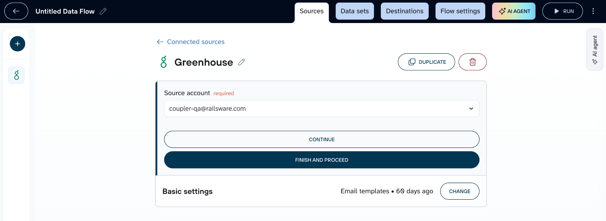 Greenhouse account connected in Coupler.io