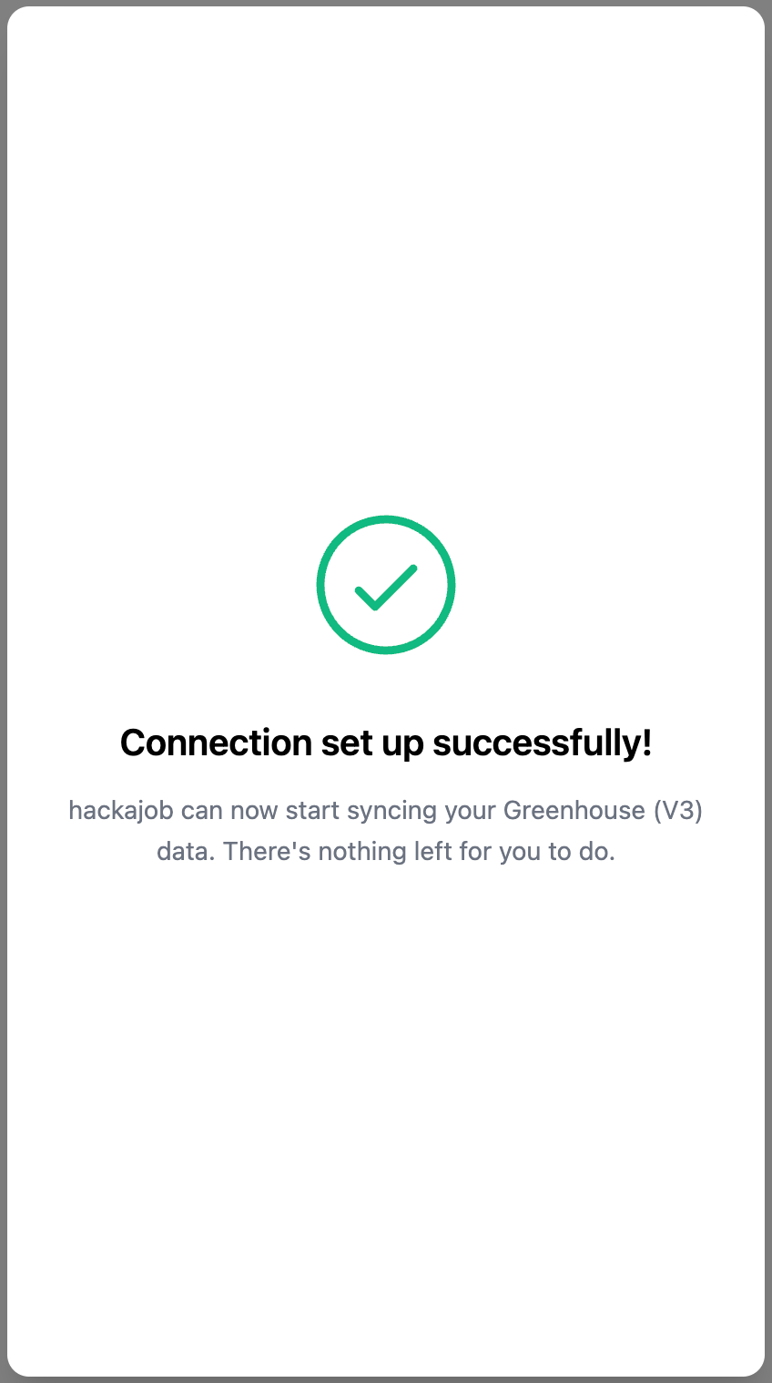 hackajob configuration flow screen 4