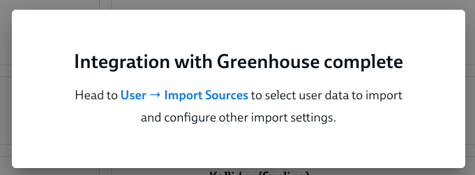 Dado Import Sources page