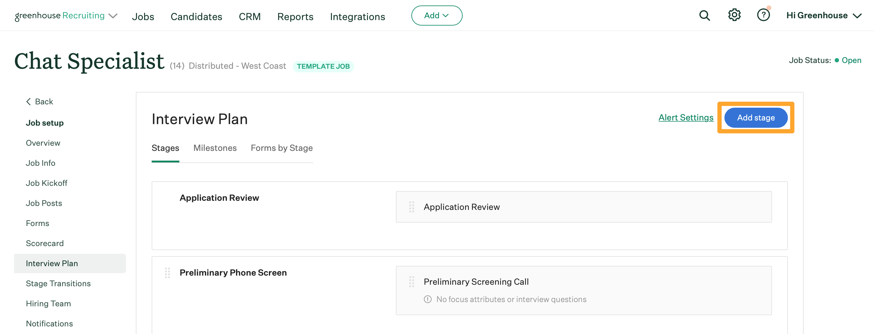 Application review stage – Greenhouse Support