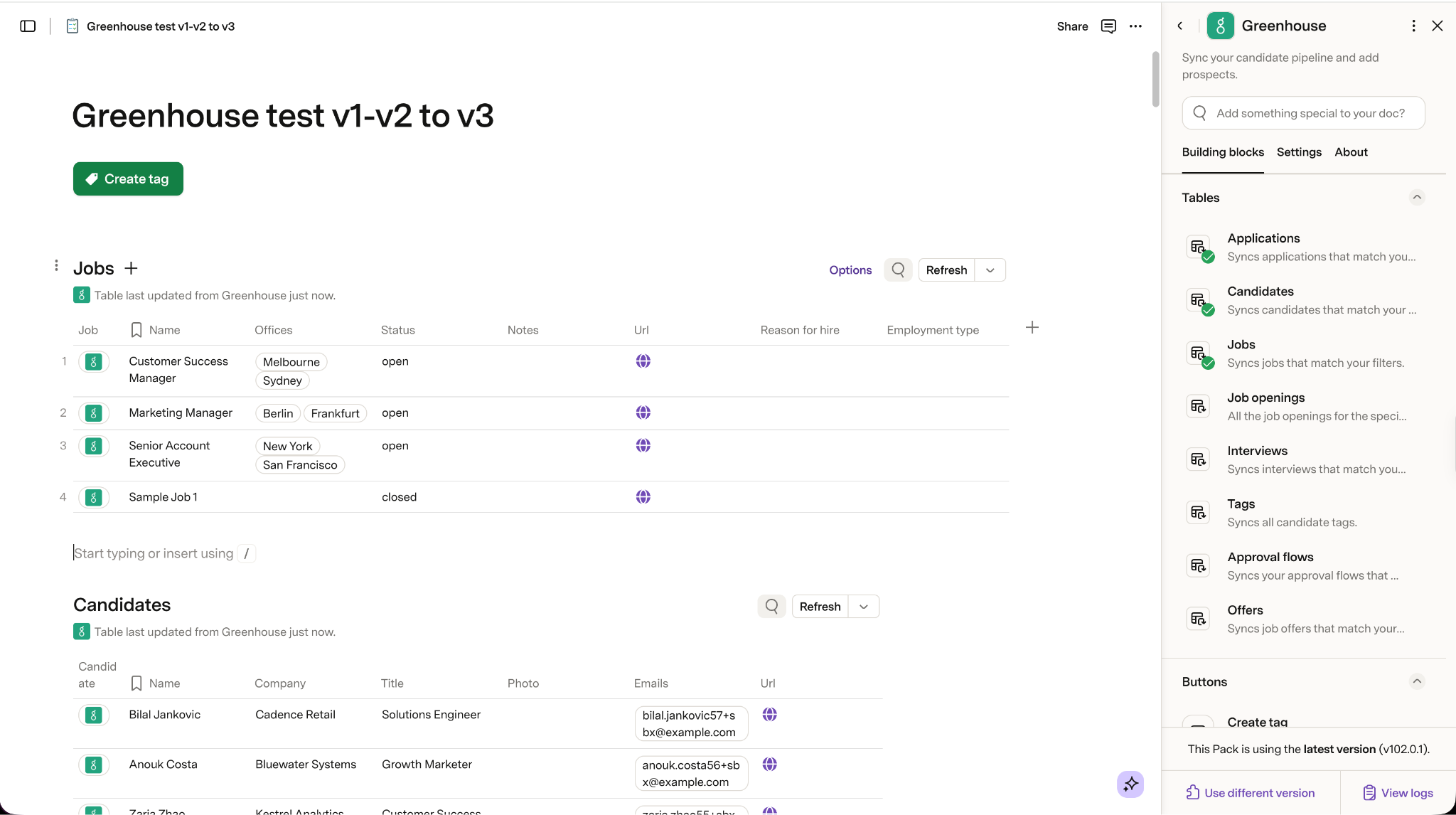 Filter list showing application and offer status options